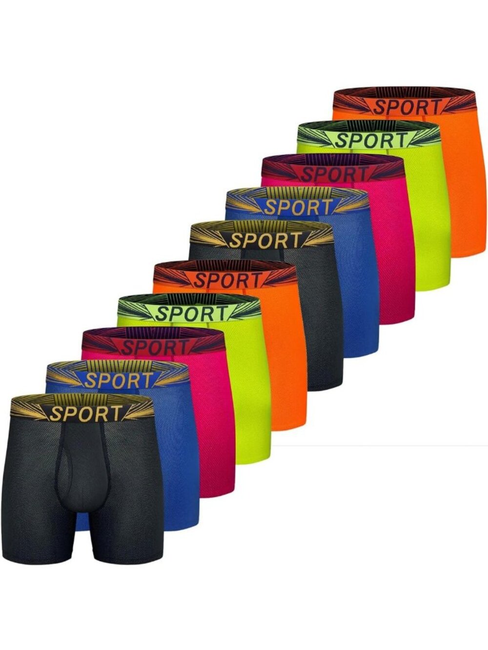 Quick Dry Mesh Men's Boxer Briefs, Sporty Underwear with Fly, Comfortable Fit